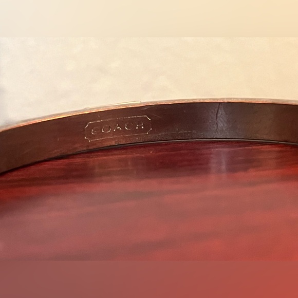 Vintage Coach Silver Signature C's Logo Embossed Single Row Bangle Bracelet - Picture 4 of 7